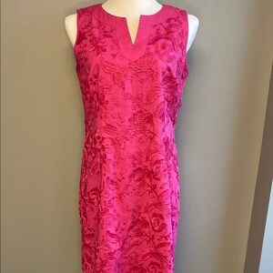 Talbots Pink Sheath Midi Dress – Scoop Neck, Sleeveless – Size 6